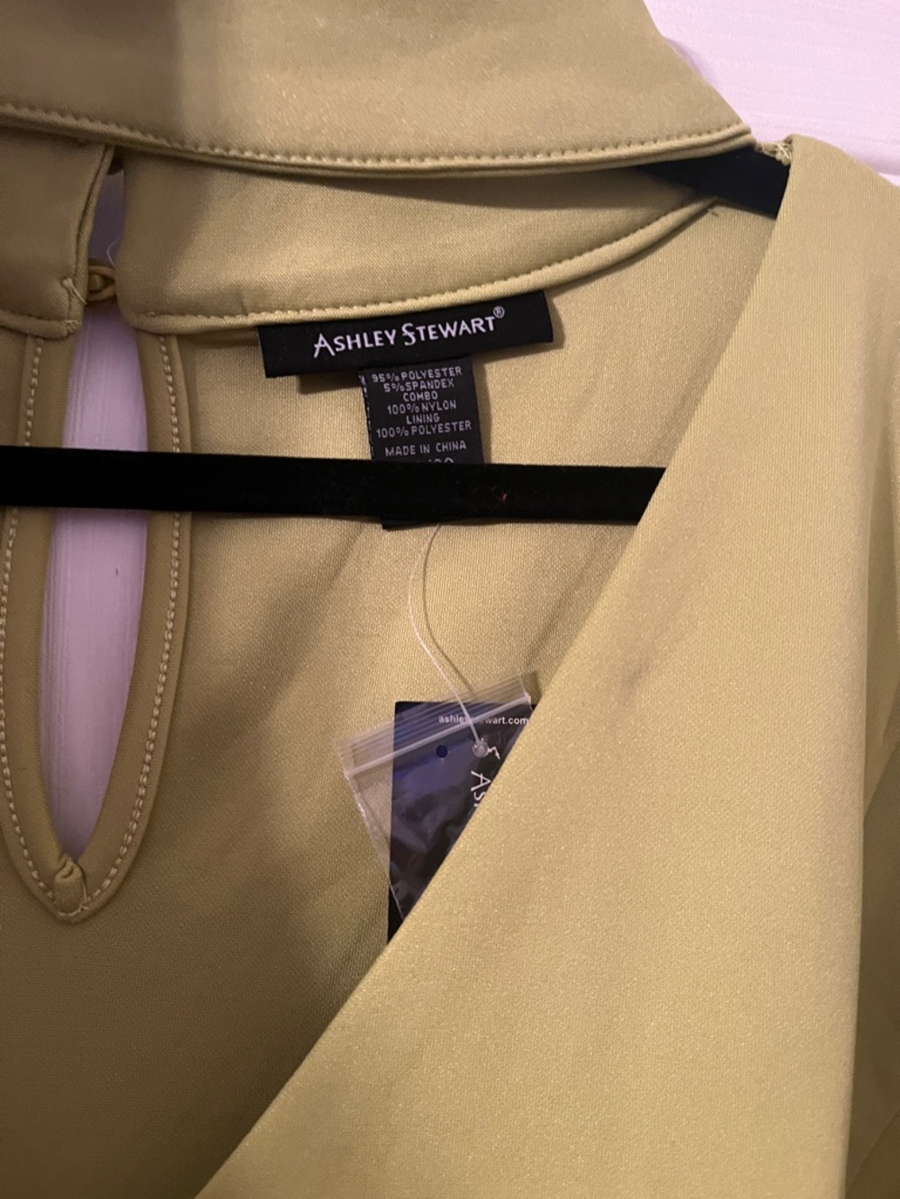 Ashley Stewart Lime Green Peplum Blouse with Mesh Sleeves - Picture 5 of 14